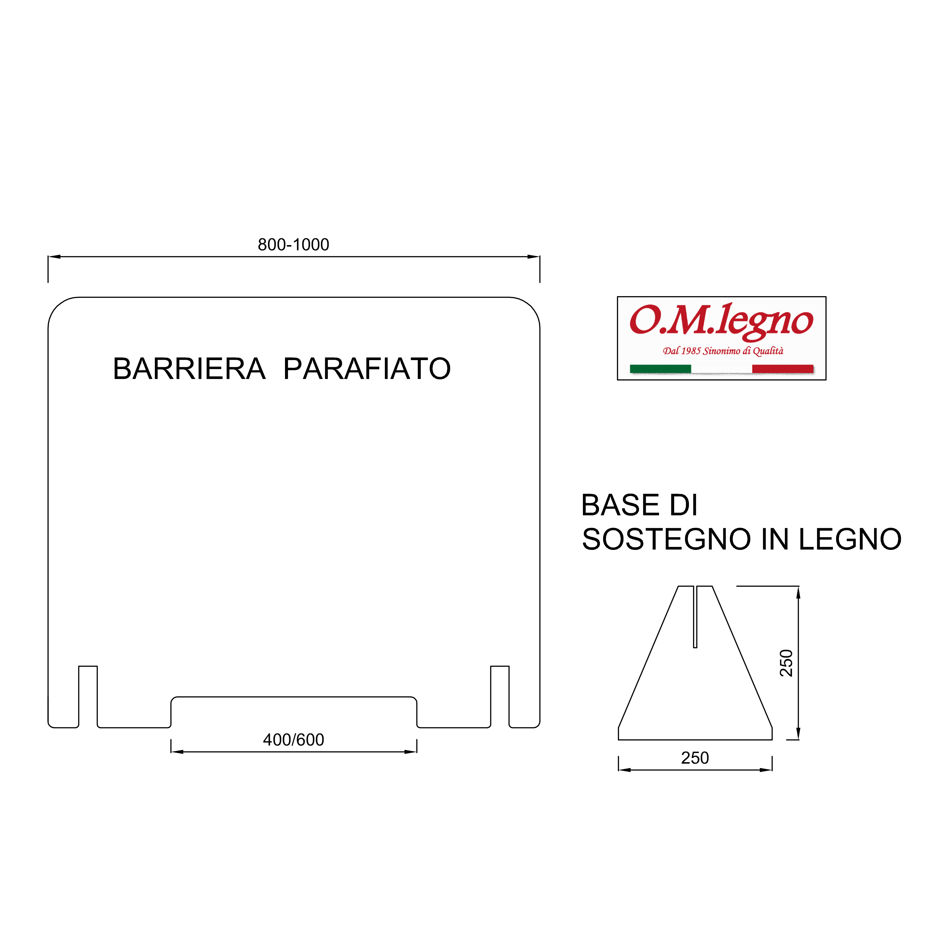 Barriera plexiglass e policarbonato parafiato di protezione con